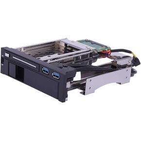 Dual Bay 3.5" + 2.5" Inch SATA III Hard Drive HDD & SSD Tray Caddy Internal Mobile Rack Enclosure Docking Station with USB 3.0 Port Hot Swap