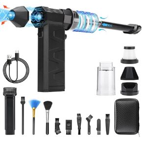 Compressed Air Duster 130000RPM Electric Air Duster Super Power Cordless Air Duster Adjustable Speed Jet Drying Blower, Suitable for Computer Keyboards, Outdoor, Automobiles, Homes
