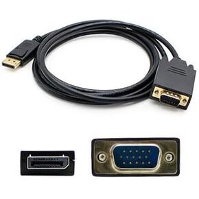 الطرز الإضافي على الإضافة ، L DisplayPort Male إلى VGA Male Black Adapter Cable ، 6 أقدام.