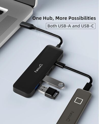 Dual USB C USB A 3.0 Hub: USB-C Hub 4 Ports with 2* Type-C 3.0 and 2* USB-A 3.0, Ultra Slim Portable USB Splitter Adapter for Laptop, PS5, Flash Drive, HDD, Xbox, Printer, Mouse, Keyboard (15 cm) in Kuwait