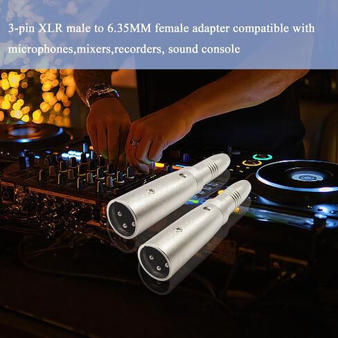 XLR to 1/4" Adapter 3PIN XLR Male to 6.35MM Female Adpapter Compatible with Microphone, Stereo, Mixer 2pcs in Kuwait