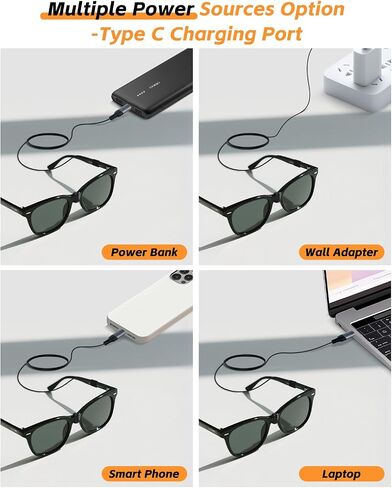 Charging Cable Compatible with Ray-Ban Meta Wayfarer, Skyler, Headliner Smart-Glassers, Charging Cable with Type C Charging Port for Phone/Charger/Powerbank/Laptop, 3.94ft in Saudi Arabia