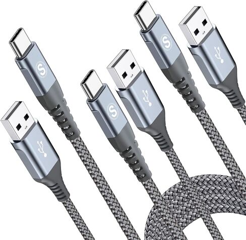 USB Type C Cable [3-Pack,10ft+6.6ft+3.3ft] USB to USB C Charger Cable Fast Charging Braided Cord for iPhone 16 15 Pro Max Plus Samsung Galaxy S25 S24 S23 S22 S21 S20 S10 Note 20 10 A53 A14 Pixel Moto in Saudi Arabia