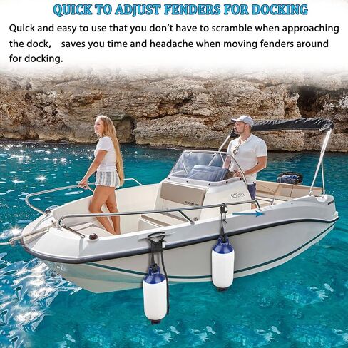 Boat Fender Hanger, Boat Rail and Cleat Fender Clips, Quick Connect and Release Fender Lines, Boat Bumper Adjuster, Pack of 4 in Saudi Arabia