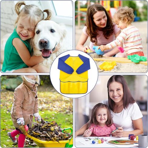 IKAYAS Kids Art Smock, Smocks for Kids Waterproof Long Sleeve Art Smocks for Kids 3-5, Rose Red Kids Paint Smock Artist Toddler Smock for Home Kindergarten Primary School Painting Supplies 3 Pockets in Kuwait