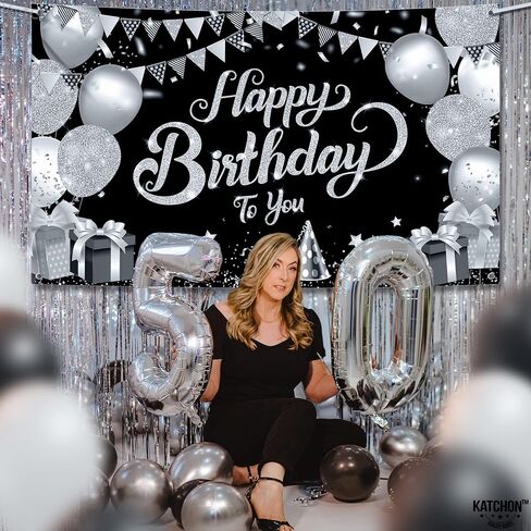 KatchOn, Happy Birthday Banner Blue and Gold - XtraLarge, 72x44 Inch | Happy Birthday Backdrop for Women | Happy Birthday Backdrop Banner, Happy Birthday Decorations | Blue and Gold Birthday Banner in Kuwait
