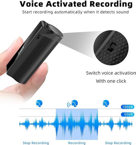 128G Magnetic Voice Recorder with AI-Intelligent Triple Noise Reduction,25 Days Continuous Recording Device,Voice Activated Audio Recorder,Digital Voice Recorder for Meetings/Interviews/Classroom in Saudi Arabia