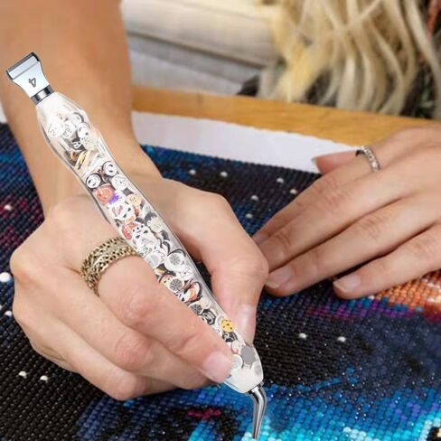Diamond Painting Art Drilling Pen with Stainless Steel Metal Tips Nibs Placers Heads Accessories Kit Tool Set for Diamond Painting Art Crafts Pink in Saudi Arabia