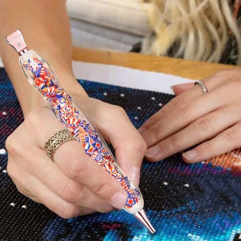 Diamond Painting Art Drilling Pen with Stainless Steel Metal Tips Nibs Placers Heads Accessories Kit Tool Set for Diamond Painting Art Crafts Pink in Kuwait