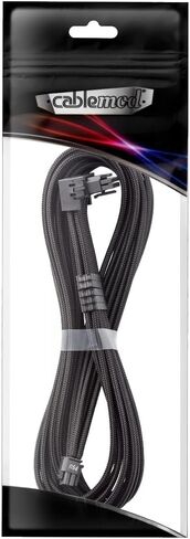 CableMod Universal Pro ModMesh Sleeved 12V-2x6 12VHPWR 90° StealthSense Direct PCIe Cable (Variant B, Black) in Kuwait