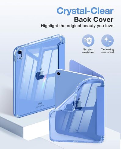 Moko for iPad (A16) Case 11th Generation 11 بوصة 2025 ، Case 10th Generation 2022 مع حامل القلم الرصاص الأيسر ، وغطاء iPad11 بوصة ضئيلة مع قشرة TPU صافية شفافة ، والأرجواني الفاتح الأزرق الفاتح in Kuwait