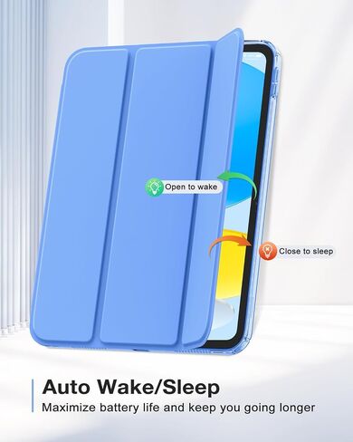 Moko for iPad (A16) Case 11th Generation 11 بوصة 2025 ، Case 10th Generation 2022 مع حامل القلم الرصاص الأيسر ، وغطاء iPad11 بوصة ضئيلة مع قشرة TPU صافية شفافة ، والأرجواني الفاتح الأزرق الفاتح in Kuwait