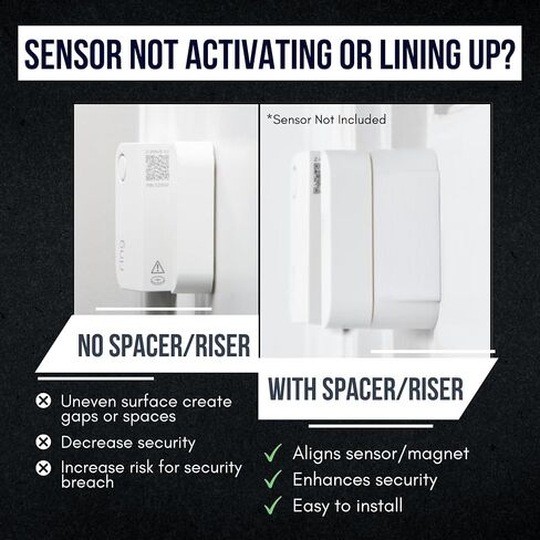 Ring Alarm Magnet Riser | 2 Pack Set with 3M Adhesive - Easy Mount to Any Doorway, Window, and Entryway | Ring Sensor/Magnet Not Included (1/2 inch) in Kuwait