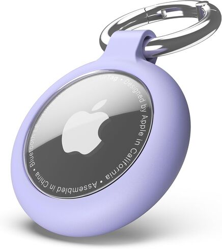 Airtag Keychain Holder for Apple Airtag, Soft TPU Case & Protective Cover with Scratch Resistance, Airtag Case Holder for Pet Collar, Kids, Luggage, Keys Lavender in Saudi Arabia