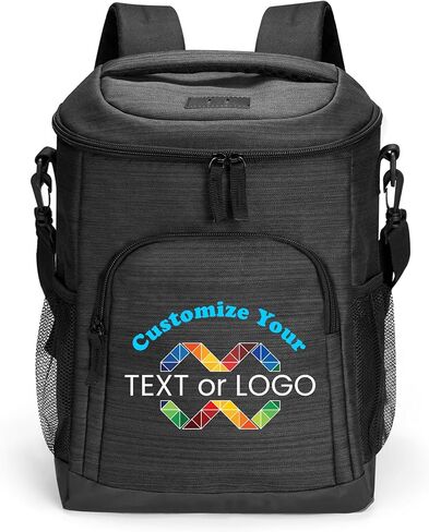 Custom Soft Cooler Bag - Personalize Your Insulated Bag | Backpack for Corporate Events or Gifts - Leak Proof Customizable Portable Cooler Bag Holds 24 Beer Cans - 15x10x7 - Customize 123 in Kuwait
