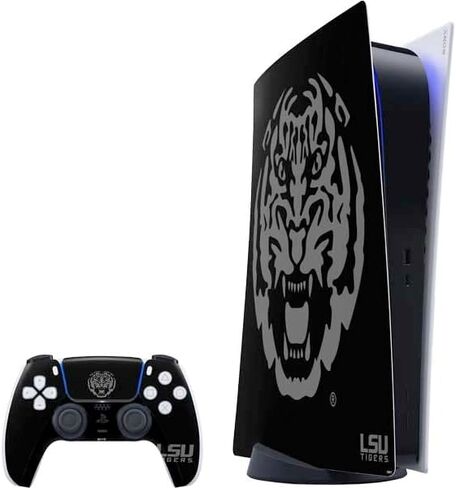 Skinit Decal Gaming Skin Compatible with PS5 Digital Edition Bundle - Officially Licensed LSU Tigers Baton Rouge Design in Saudi Arabia