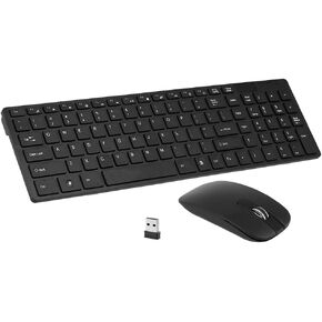 K-06 2.4G Wirel Keyboard and Mouse Combo Computer Keyboard with Mouse Plug and Play for Lap Black