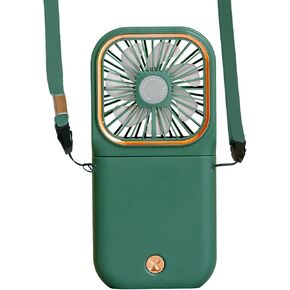 Necklace Fan Mini Wearable Fans Foldable Hanging Fan USB Rechargeable 3 Speed Fan with Phone Holder for Outdoor Traveling