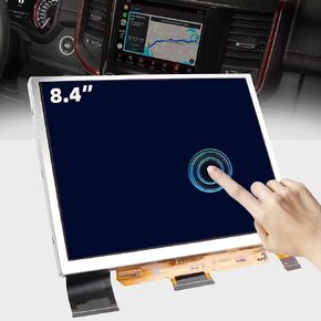 Dasbecan TDO-XGA084 Upgraded 8.4" Uconnect Touch Screen 4C UAQ LCD Monitor Radio Navigation Compatible with Dodge Ram Chrysler Charger Jeep Cherokee 2018-2023, Anti-Blue Light Screen