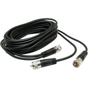 RoadPro RP-18CCP Black 18-Foot CB Antenna Co-Phase Coax Cable with PL-259 Connectors for Use with Dual CB Antenna SO-239 Stud Mounts