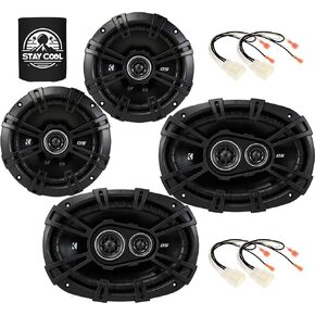 KICKER Speakers 6.5 & 6X9 inch for Ford F-150 2015-2024 Upgrade Kit - 4 Pack of DS Series with Harness, Car Audio Front and Rear Door Speaker DSC650, 43DSC6504 & DSC6930, 43DSC69304