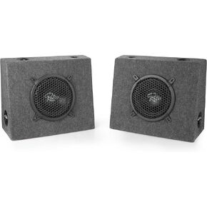 Retro Manufacturing R-TB8 8" Full Range Truck Box W/Gray Carpeting Soft Dome Tweeters & Chrome Push Speaker Terminals (Pair)