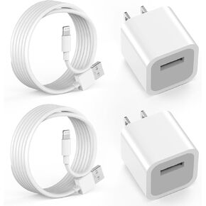 iPhone Charger, 2 Pack 6FT USB Wall Charger Fast Charging Travel Plug Adapter with 6 Feet Long USB to Lightning Quick Charge Data Sync Cable Cord for iPhone 14 13 12 11 Pro Max XS XR X 8 7 SE 2022