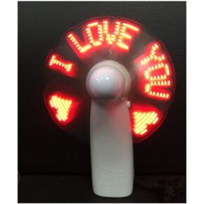 WATOS LED Fan, Mini USB Strong Handheld Fan LED Neon Glow Light-up Message Fan Personal Portable Battery Powerful Fan Party Favor