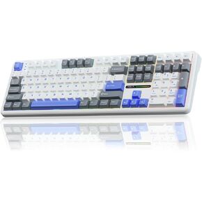 AULA F108 Wireless Mechanical Keyboard, Full Size Gaming Keyboard with Number Pad, Side Printed PBT Keycaps, Pre-lubed Switches, RGB Backlit, Hot Swappable Creamy Sounding Computer Keyboards, 108 keys