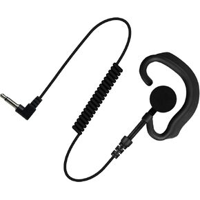 ميكروفونات الراعي 3.5 ملم earhook استمع فقط سماعة الأذن لميكروفونات مكبر الصوت ، سلكية ، أسود