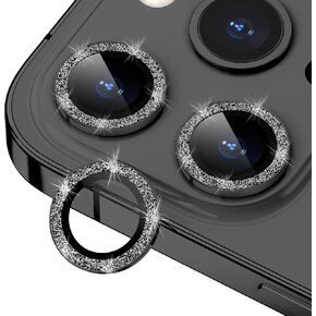 Xfilm for iPhone 14 Pro/14 Pro Max Camera Lens Protector Bling, 9H Hardness Scratchproof Metal Individual Ring Protector, Stylish Accessories, Case Friendly (Silver Diamond pro)