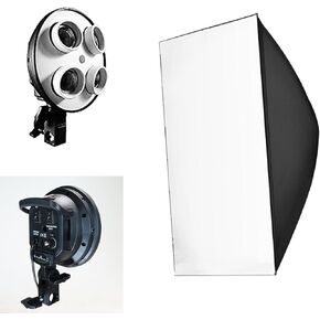 Julius Studio 20 x 28 Inch Soft Box with 4 Slot Lighting Bulb Socket, Individual Light Power Control on Each Size, Compatible with Any Size Tripod Stands, JSAG515