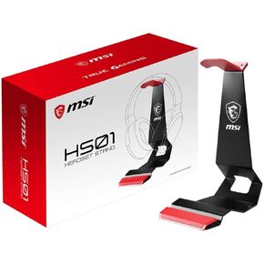 MSI HS01 Headset Stand Headset Holder Earphone Stand with Solid Metal Design, Non-Slip Base, Sturdy Cell Phone Holder (Black)