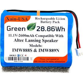 بديل بطارية لـ Altec Lansing Part No. NOS NOS. IMW888-Blg و IMW888S و IMW889N-BLKC و IMW889 و IMW889N و Super Lifejacket و Super Jolt Jolt Rugged.