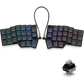 YIVU CORNE V4 Wired Split Mechanical Keyboard 40% Layout 3 * 6 orthogonal Ergonomic Support QMK/Vial Key remapping Custom hot-swappable RGB Gaming Keyboard Pre-Lubricated Linear Switch Smooth Feel