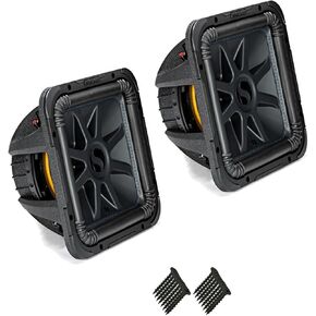 Kicker 44L7S124 Solobaric L7 12 "SPEWOOFERS BUNDLE-لفائف الصوت المزدوجة 4 أوم للأسلاك إلى مضخم أحادي الأوم 1 أوم