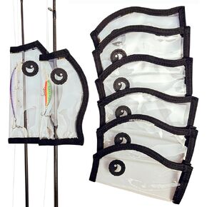 Fishing Lure Wraps Fish Shapes 6 Packs Durable Clear PVC Lure Covers Keeps Fishing Safe Easily See Lures Fishing Hook Covers Bait Storage Easy Open & Close