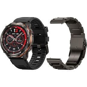 KOSPET Tank T3 Ultra 2 Smart Watch with Metal Watch Band Replacement (Black)