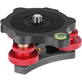 Tripod Leveler Tri-Wheel Base with Bubble Level 3 Adjustment Dials Precision for Cameras Photography