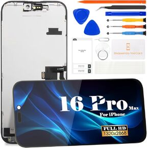 Incell for iPhone 16 Pro Max LCD Display for iPhone 16 Pro Max Screen Replacemet for iPhone 16 Pro Max A3296, A3084, A3295, A3297 Touch Screen Digitizer Display Assembly Repair Kits (Black)