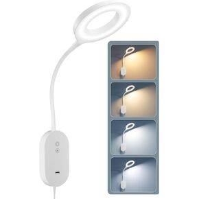 ضوء القراءة مثبتة على الحائط ، مصباح لوح مع إخراج USB 10 واط سريع ، مصابيح قراءة الجدار مع 4 أوضاع ملونة و 5 قابلة للذاكرة ، وظيفة الذاكرة ، 4 ساعات من حلقة الخاتم الأبيض