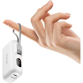 Yoobao شاحن صغير محمول لـ iPhone 15 16 ، USB C PD20W شحن سريع للغاية ، بنك طاقة صغير 5000 مللي أمبير مع كابل مدمج للسفر ، حزمة بطارية خارجي لـ iPad Samsung Galaxy LG Android