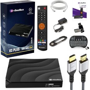 2025 V-S EE USB Data Hub ، حزمة الوصول المتعددة ، مع محرك أقراص فلاش USB 64G ، لوحة مفاتيح خلفية ، كابل HD وكابل Ethernet ، متوافق مع استخدام التلفزيون. (V5-Pro)