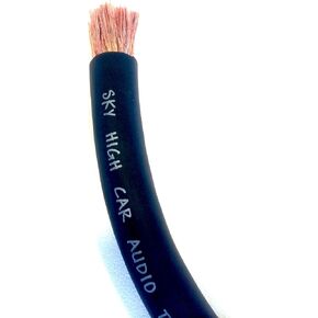 CCA 2/0 Gauge AWG Black Power Ground Wire Sky High Car Audio Sold by The Foot ft