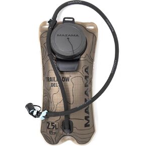 Mazama Trailflow Delta Tactical Insulated Hydration Reservoir with Insulated Tube. Military-Grade, BPA-Freee, Taste-Free Materials. Large 88mm Fill Port with Rubber Grip Twist Cap. 2.5L/85oz.