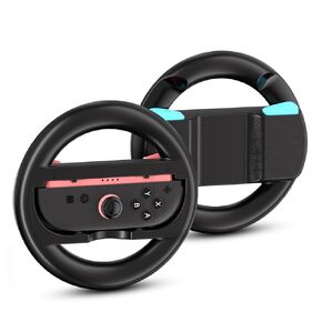 Aukuoy Switch 2 عجلة قيادة لماريو كارت 9 وحدات تحكم عجلة القيادة ل Nintendo Switch 2 ملحقات مرفق Joy -Con لماريو كارت - 1 زوج أسود