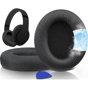 SOULWIT Full Cooling Gel Replacement Earpads for Beats Studio Pro Wireless Noise Cancelling Headphones, Ear Pads Cushions with Breathable Mesh Fabric, High-Density Foam - Black