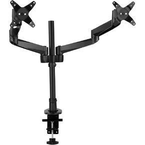 Mount-It! Premium Modular Dual Monitor Desk Mount Arms | Tilt Swivel VESA Wall Mount | Fits 13 15 17 19 21.5 24 27 Inch Computer Screens with 75 100 VESA Patterns | C-Clamp and Grommet Bases | Black
