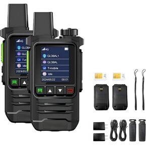 2Units Portable Radios Unlimited Range Nationwide Global Walkie Talkie 5000 MilesTwo Way Radios & 5000mAh Type-C Battery with SIM Cards