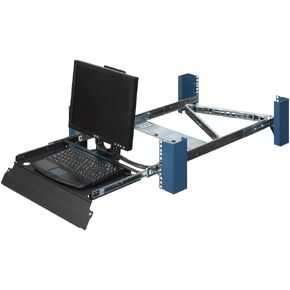 RackSolutions Rackmount KVM USB Keyboard - Compatible with 15-19" VESA Monitors, Trackpad, Cable Management Arm